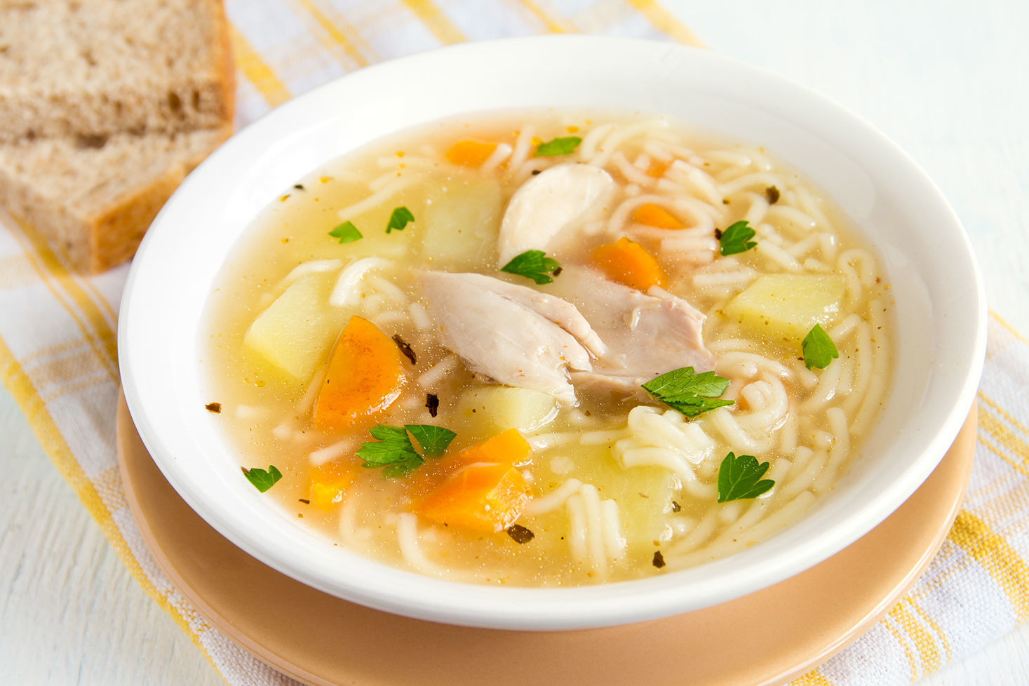 Chicken soup with noodles